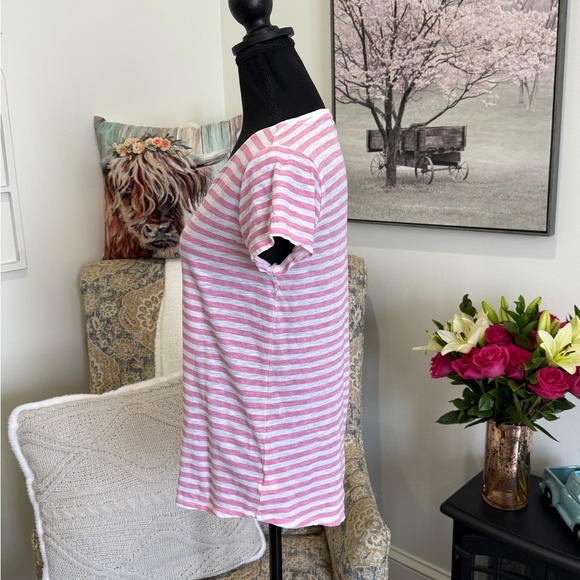 Crown & Ivy Pink and White Striped Tee - Picture 6 of 7
